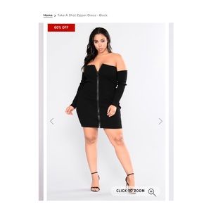 Fashion Nova- Take A Shot Zipper Dress